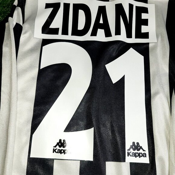Zidane Juventus Kappa 1996 1997 Long Sleeve DEBUT Home Soccer Jersey Shirt XL - Picture 4 of 7